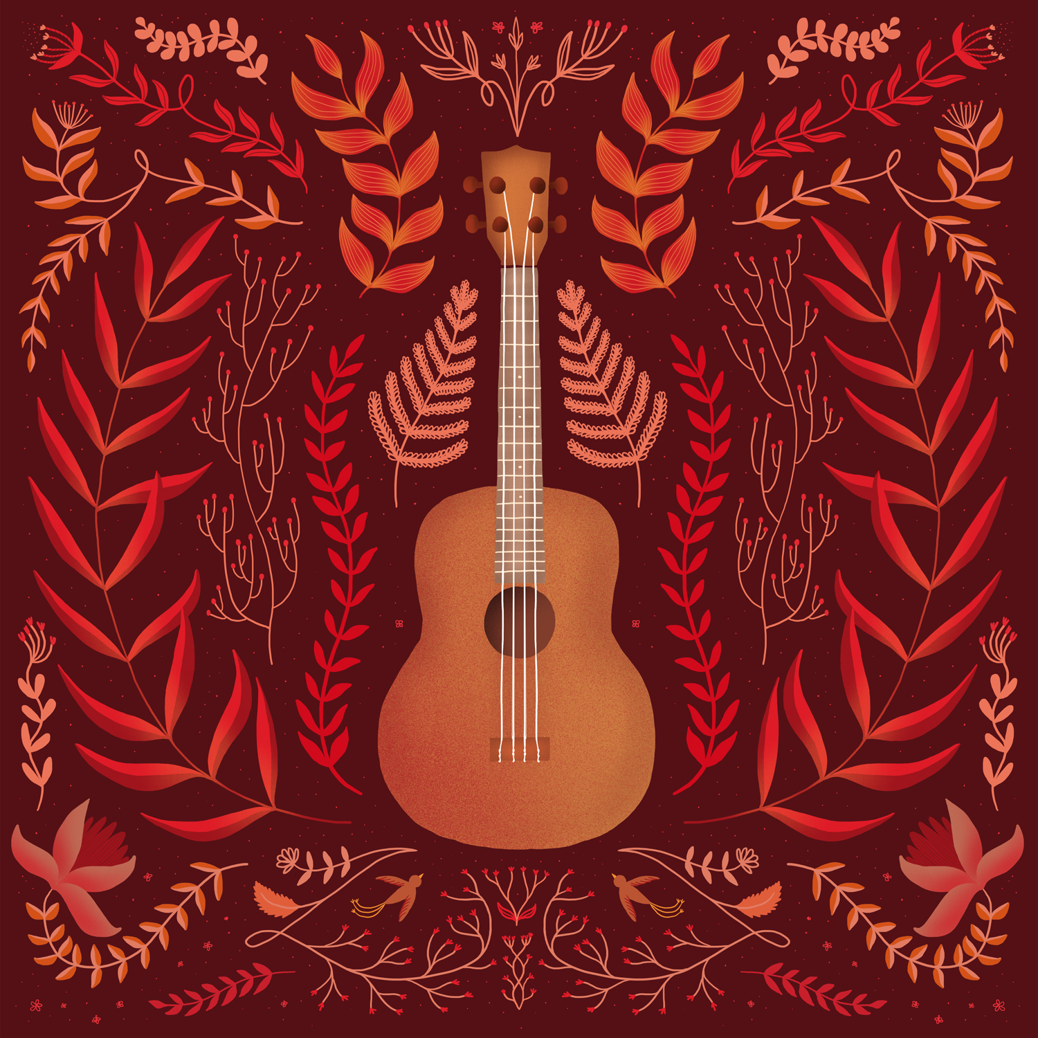illustration folk guitare